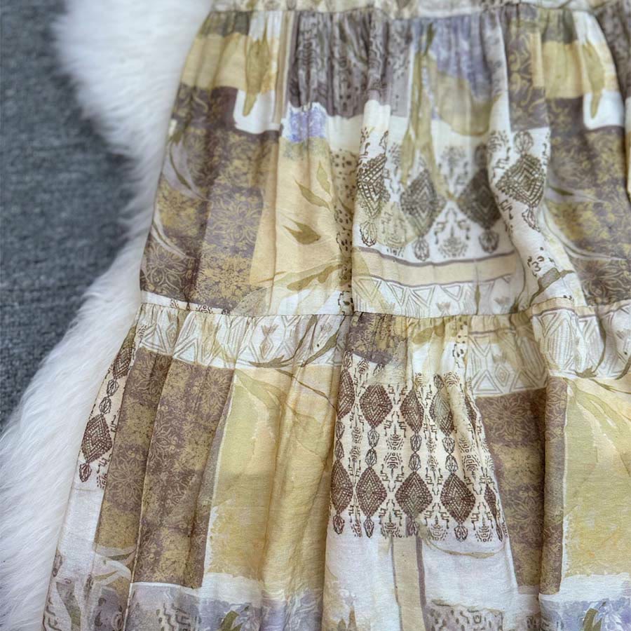 Robe longue Olivenorma Boho Patchwork taille haute pour femme - image 11