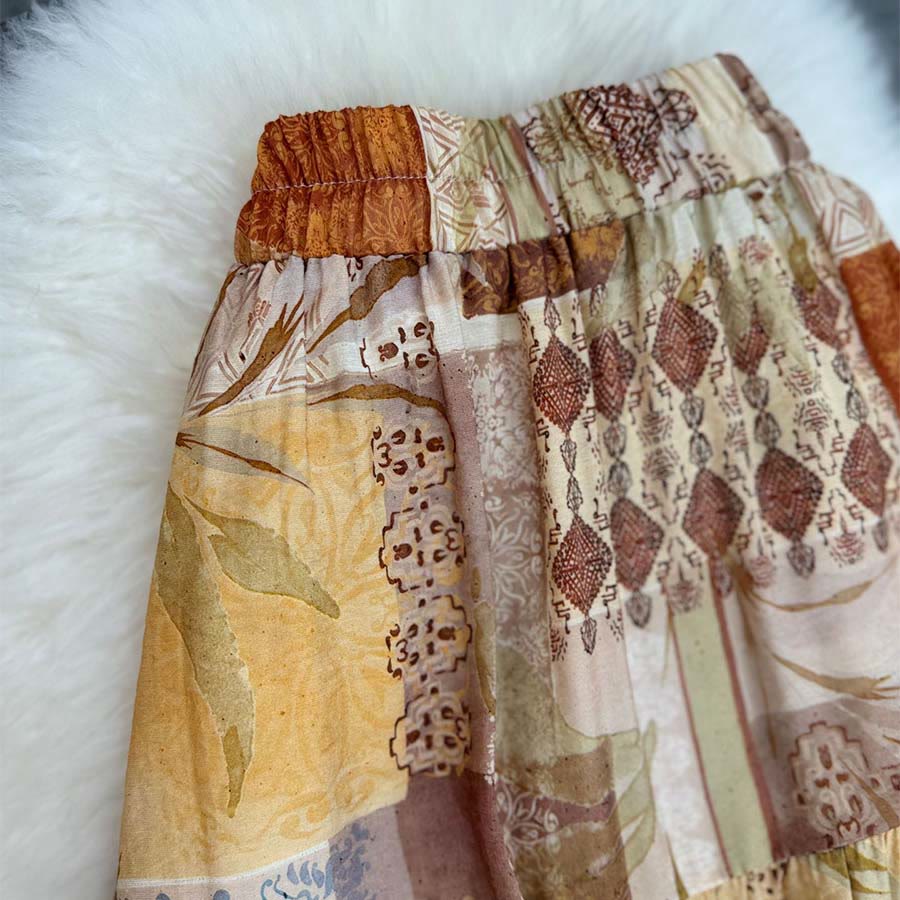 Robe longue Olivenorma Boho Patchwork taille haute pour femme - image 4