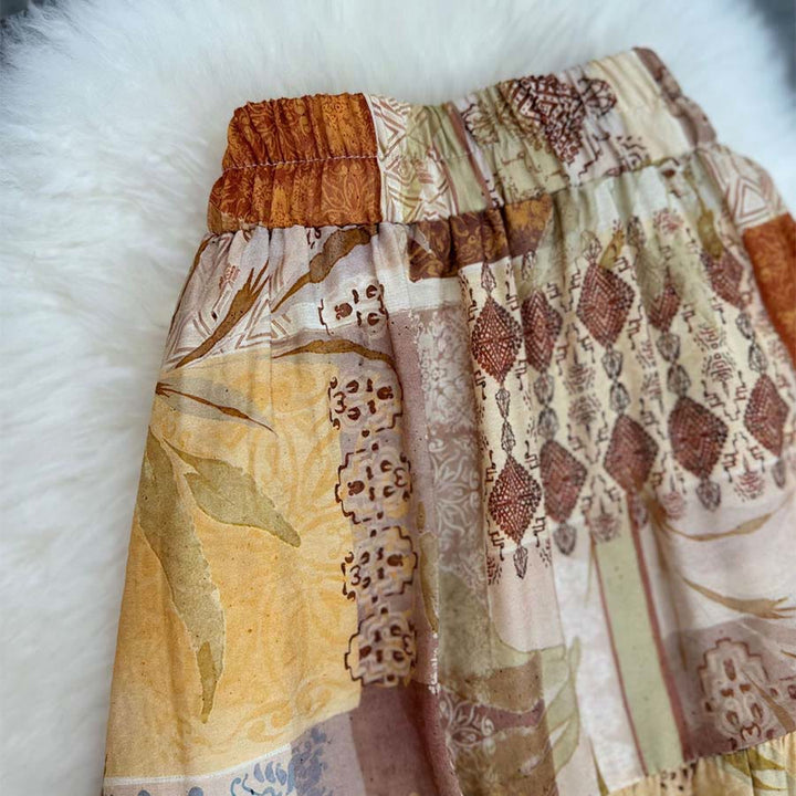 Robe longue Olivenorma Boho Patchwork taille haute pour femme - image 4