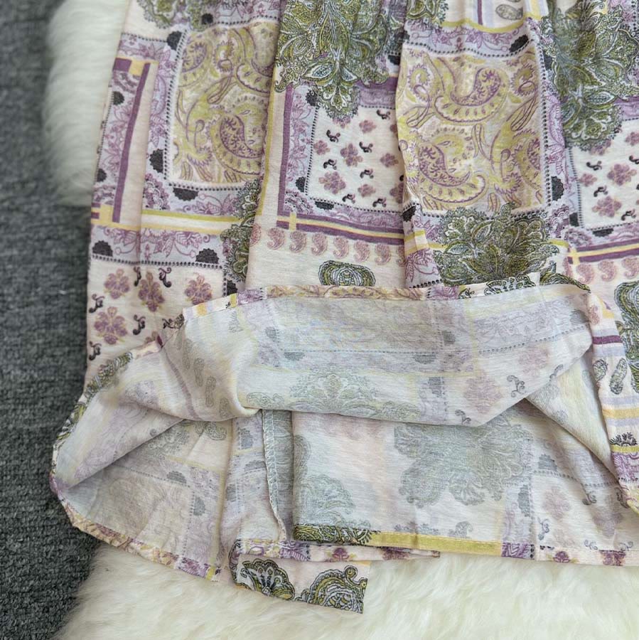 Robe longue Olivenorma Boho Patchwork taille haute pour femme - image 16