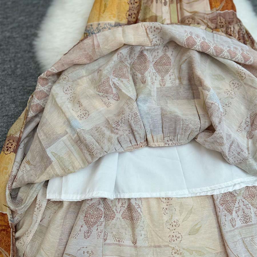 Robe longue Olivenorma Boho Patchwork taille haute pour femme - image 6
