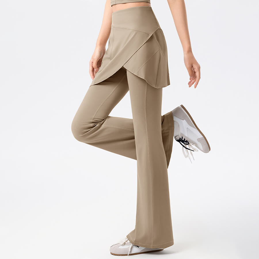 Pantalon long évasé à taille haute Olivenorma Yoga pour femme - image 12