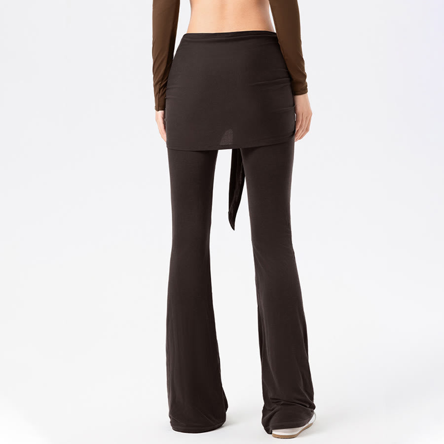 Pantalon de yoga long Olivenorma à jambes évasées et taille haute, avec lien à nouer. - image 12