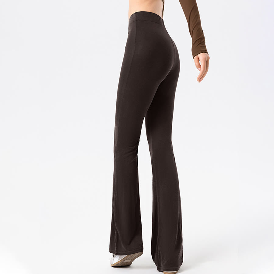 Pantalon de yoga long Olivenorma à jambes évasées et taille haute, avec lien à nouer. - image 14