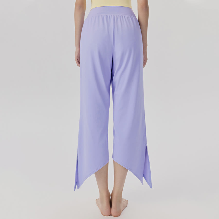 Pantalon de yoga asymétrique court à jambes larges et taille haute Olivenorma pour femme - image 1