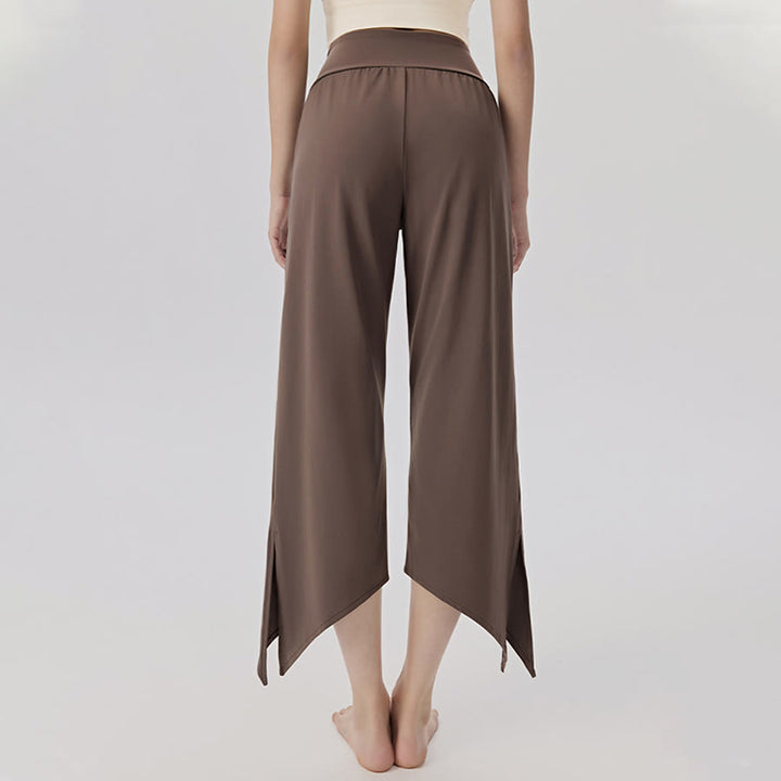 Pantalon de yoga asymétrique court à jambes larges et taille haute Olivenorma pour femme - image 12