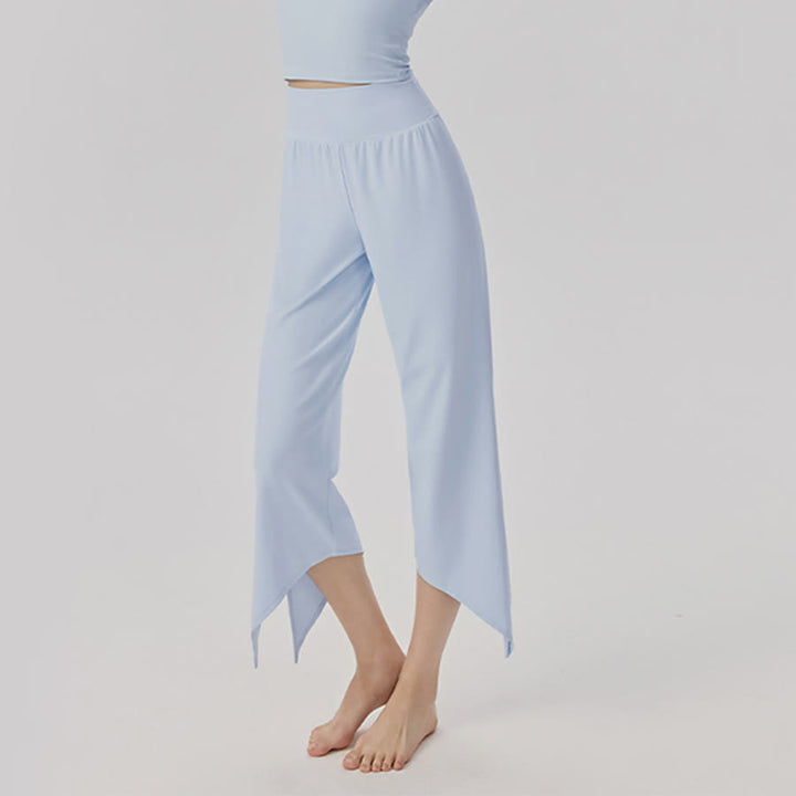 Pantalon de yoga asymétrique court à jambes larges et taille haute Olivenorma pour femme - image 6