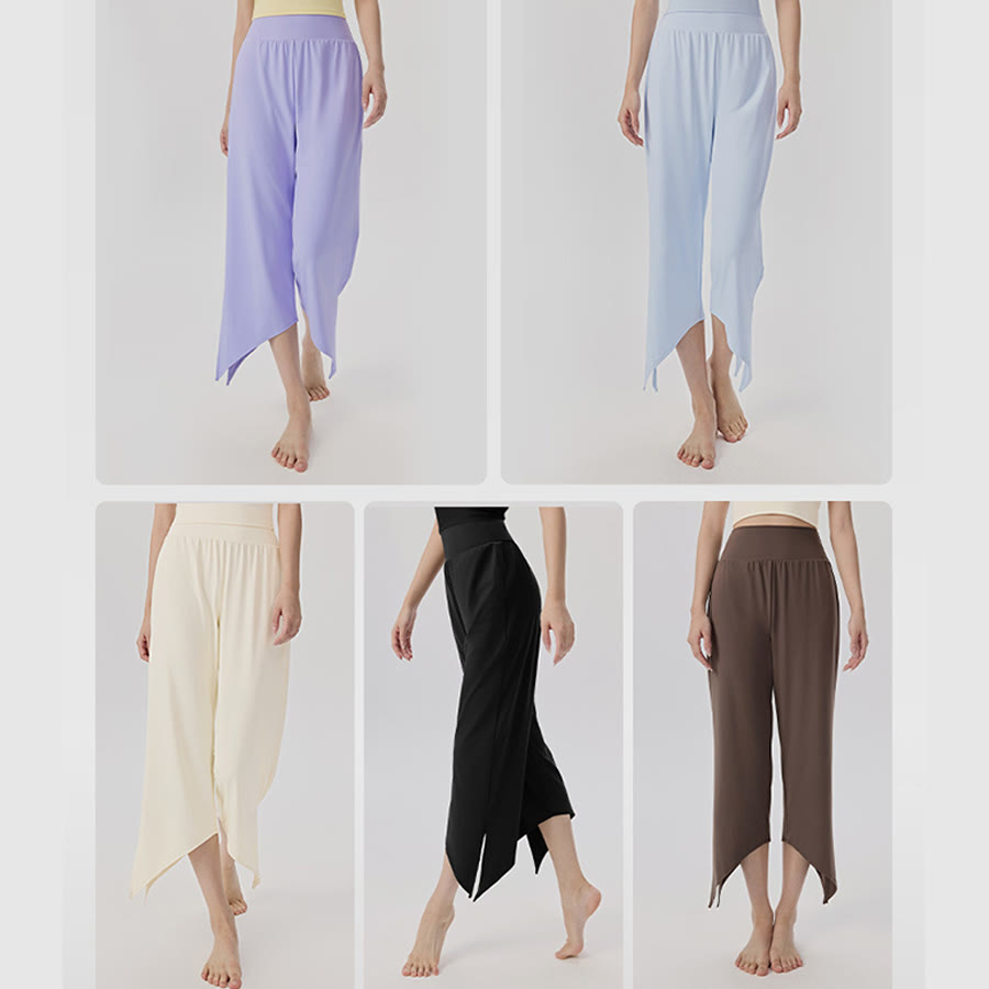 Pantalon de yoga asymétrique court à jambes larges et taille haute Olivenorma pour femme - image 18