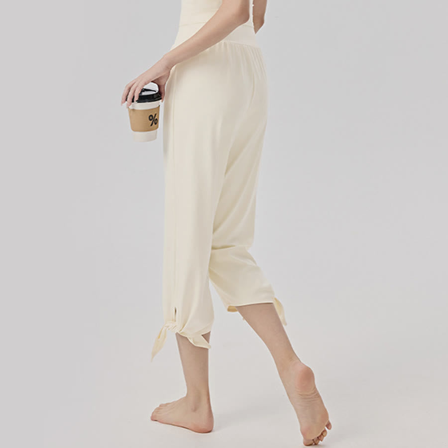 Pantalon de yoga asymétrique court à jambes larges et taille haute Olivenorma pour femme - image 10