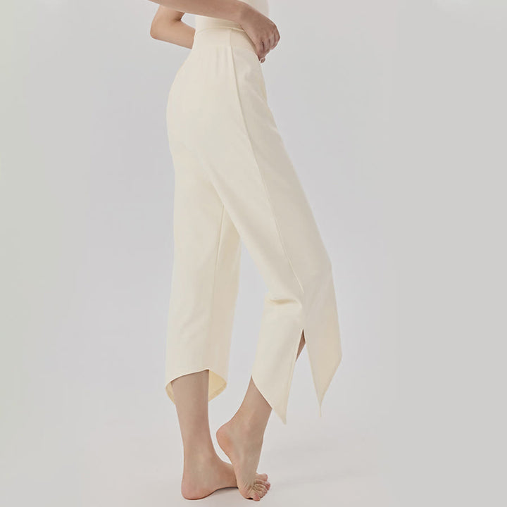 Pantalon de yoga asymétrique court à jambes larges et taille haute Olivenorma pour femme - image 9