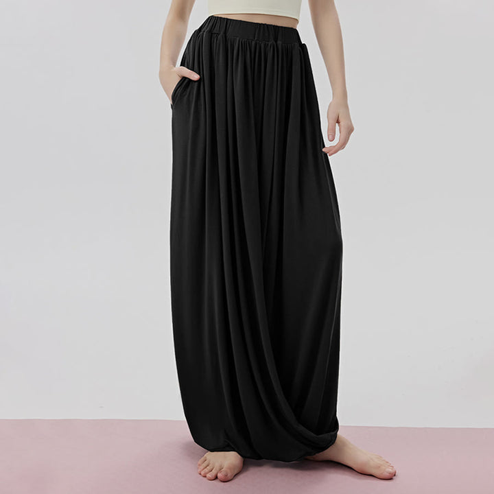 Pantalon de yoga long Olivenorma Harem taille haute à jupe torsadée pour femme - image 6