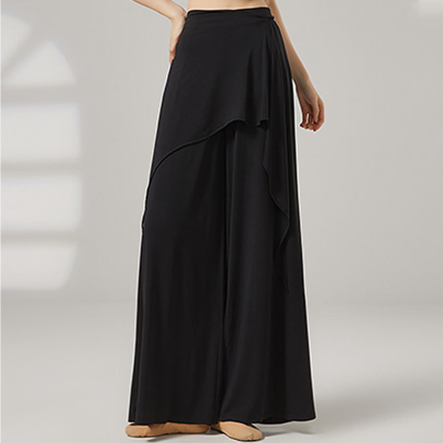 Pantalon de yoga long Olivenorma pour femme, jambes larges, taille haute et jupe portefeuille - image 8