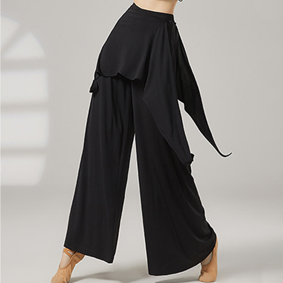 Pantalon de yoga long Olivenorma pour femme, jambes larges, taille haute et jupe portefeuille - image 9