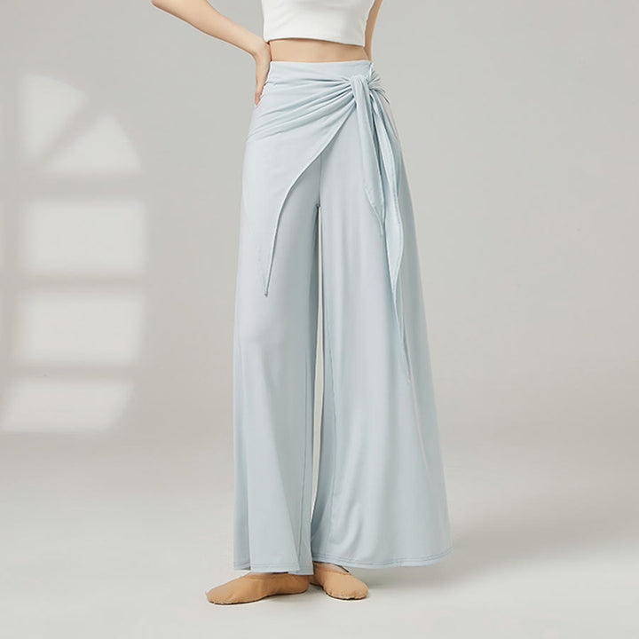 Pantalon de yoga long Olivenorma pour femme, jambes larges, taille haute et jupe portefeuille - image 1