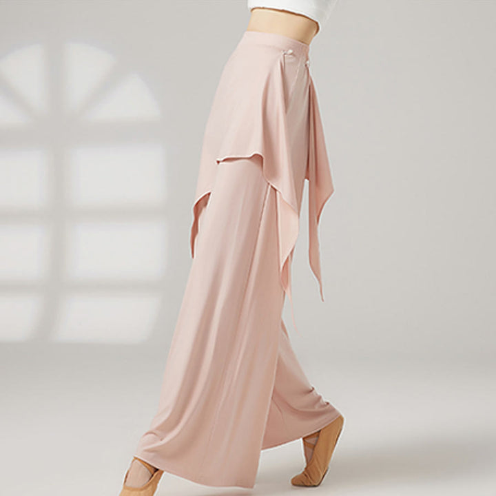 Pantalon de yoga long Olivenorma pour femme, jambes larges, taille haute et jupe portefeuille - image 5