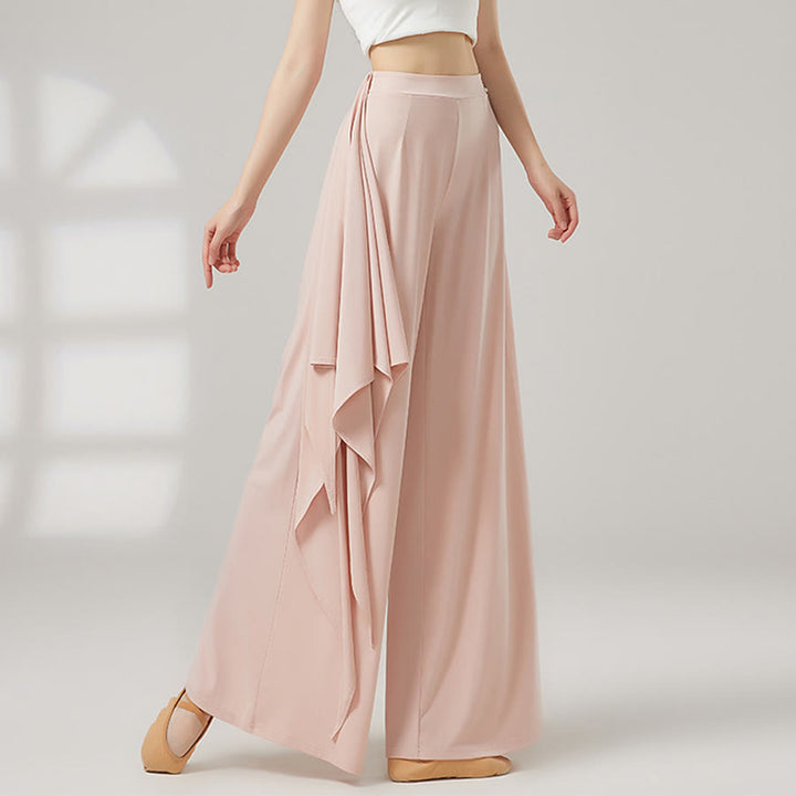 Pantalon de yoga long Olivenorma pour femme, jambes larges, taille haute et jupe portefeuille - image 6