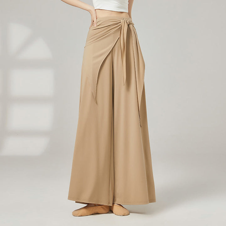Pantalon de yoga long Olivenorma pour femme, jambes larges, taille haute et jupe portefeuille - Dune Khaki - XL - image 11
