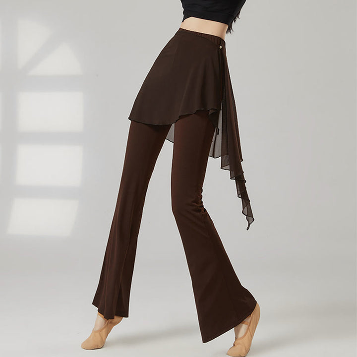 Pantalon de yoga long à jambes évasées et taille haute Olivenorma pour femme - Café brun - XXL - image 4