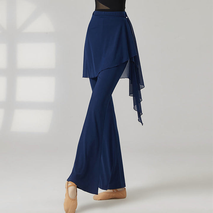 Pantalon de yoga long à jambes évasées et taille haute Olivenorma pour femme - Bleu marine - XXL - image 8
