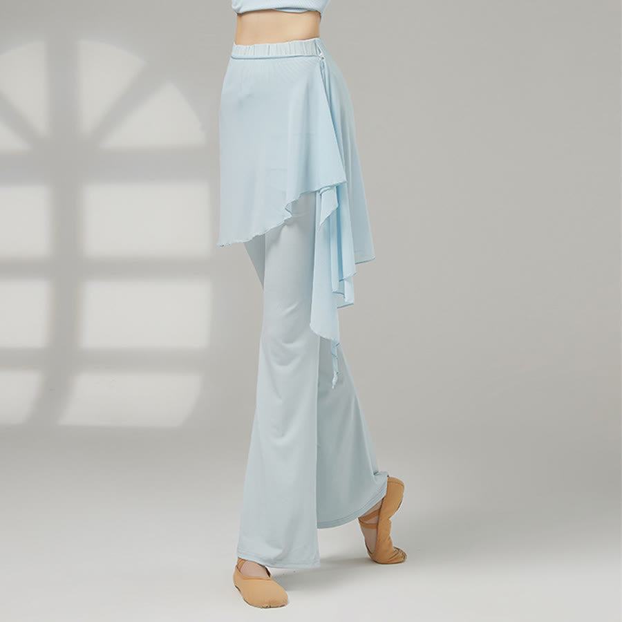 Pantalon de yoga long à jambes évasées et taille haute Olivenorma pour femme - Bleu clair - XXL - image 14