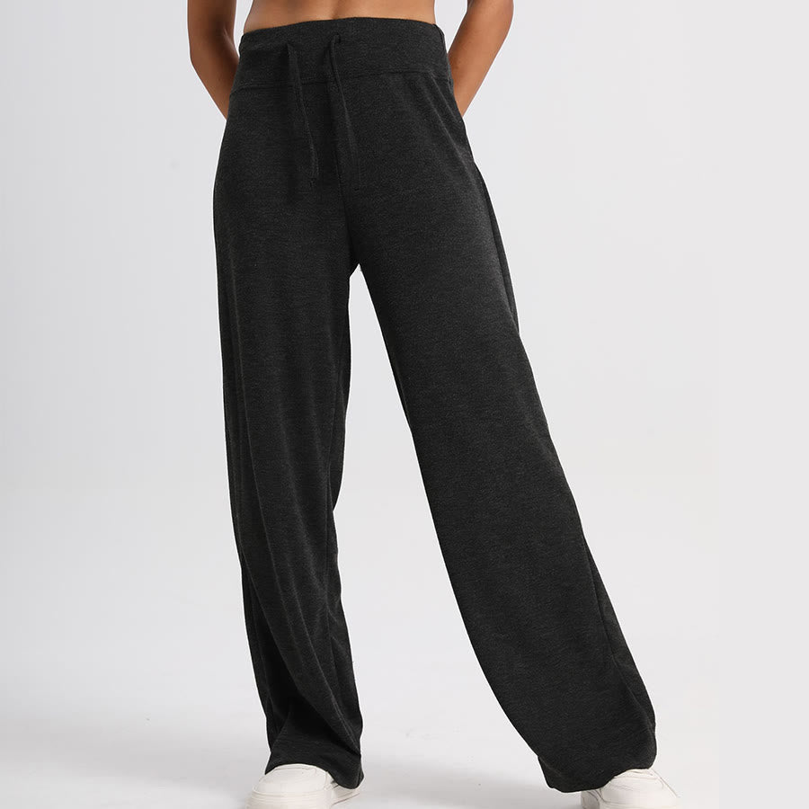 Pantalon long Olivenorma à jambes larges et taille haute avec cordon de serrage pour femme - image 7