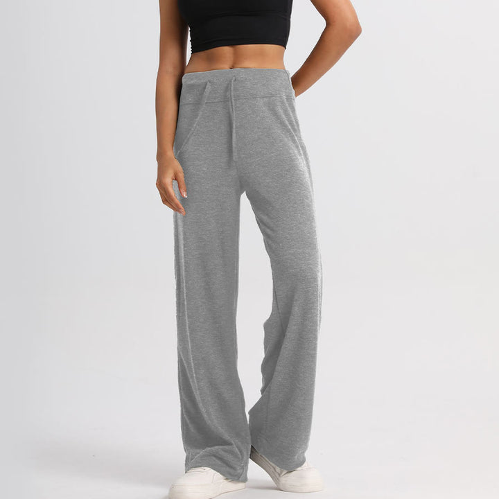 Pantalon long Olivenorma à jambes larges et taille haute avec cordon de serrage pour femme - image 13
