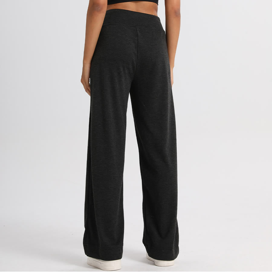 Pantalon long Olivenorma à jambes larges et taille haute avec cordon de serrage pour femme - image 9