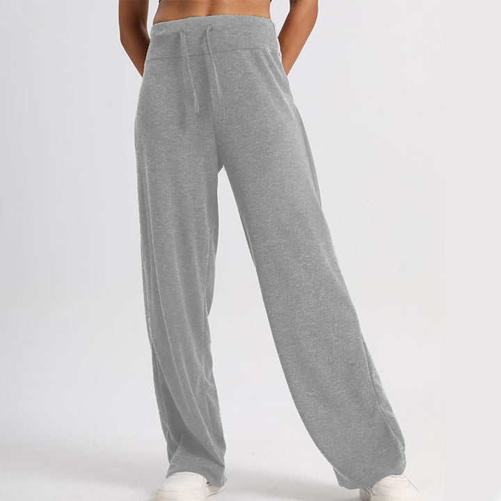 Pantalon long Olivenorma à jambes larges et taille haute avec cordon de serrage pour femme - image 14
