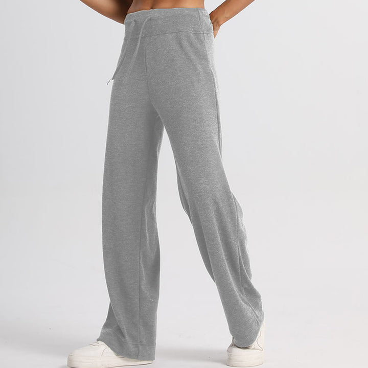 Pantalon long Olivenorma à jambes larges et taille haute avec cordon de serrage pour femme - image 12