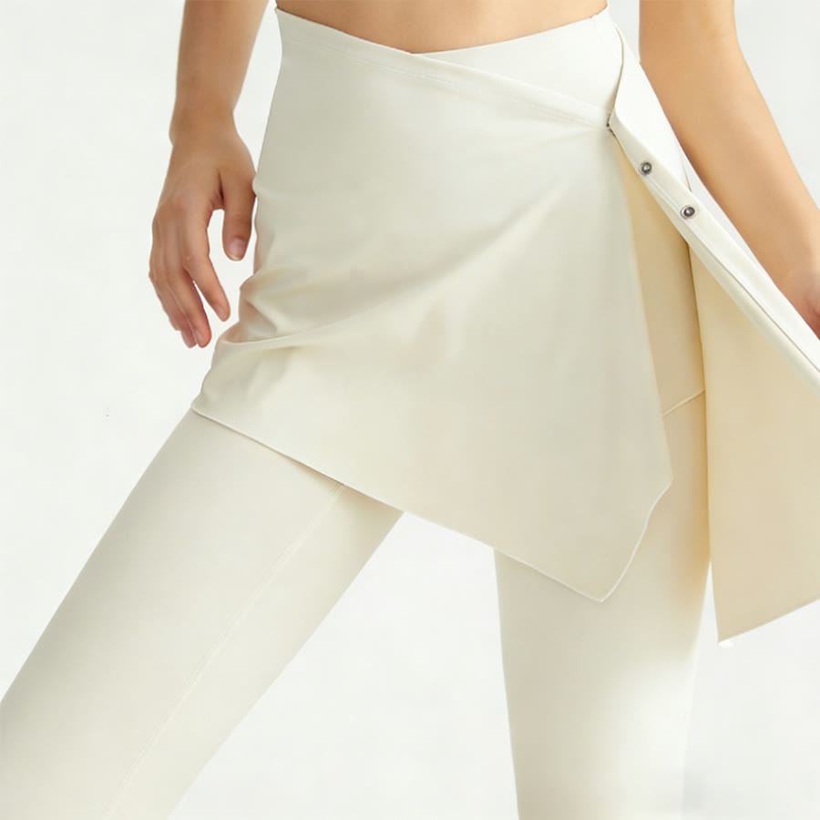 Pantalon de yoga long à jupe portefeuille taille haute skinny Olivenorma pour femme - image 4