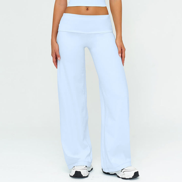 Pantalon de yoga long à jambes larges et taille haute Olivenorma pour femme - Bleu mystique - XL - image 10