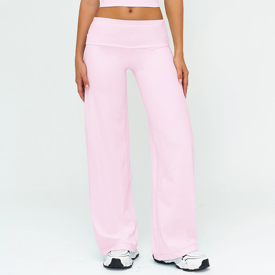 Pantalon de yoga long à jambes larges et taille haute Olivenorma pour femme - Rose cerisier - XL - image 11