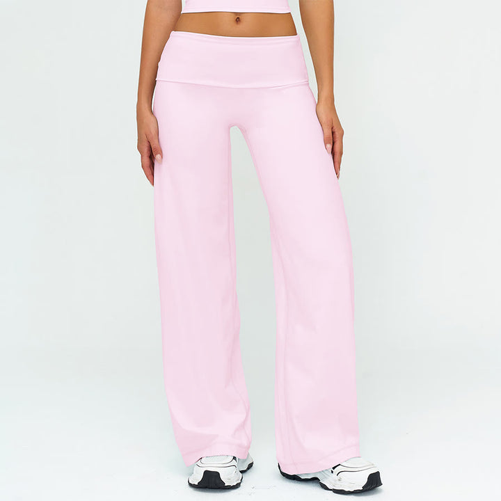 Pantalon de yoga long à jambes larges et taille haute Olivenorma pour femme - Rose cerisier - XL - image 11