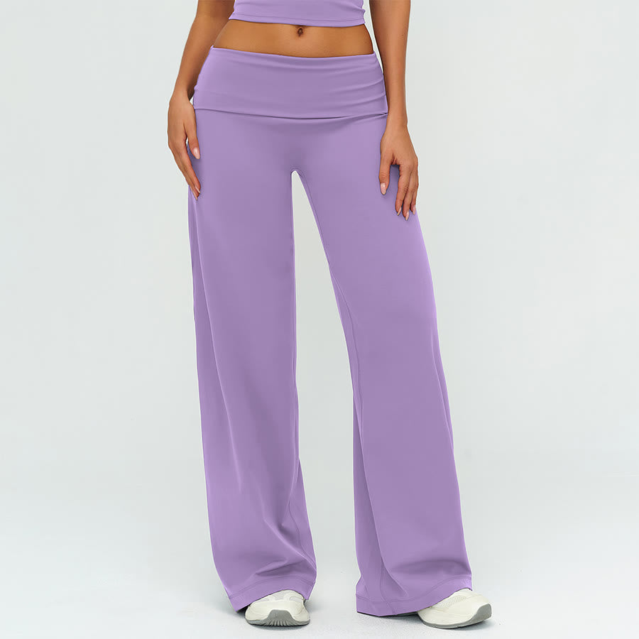 Pantalon de yoga long à jambes larges et taille haute Olivenorma pour femme - Lilas - XL - image 17