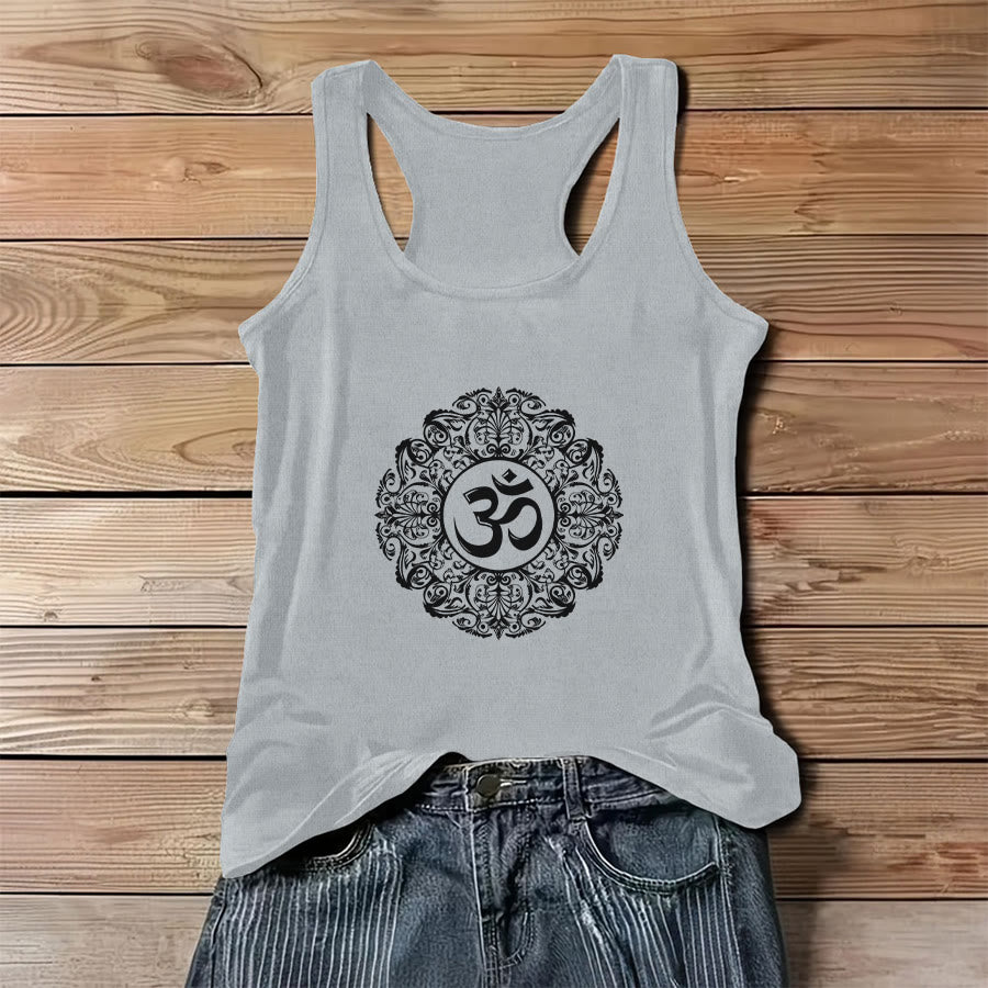 Débardeur femme Olivenorma Om Mandala à imprimé graphique et slogan - Gris - 3XL - image 12