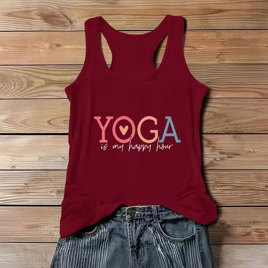 Débardeur femme Olivenorma « Le yoga, mon havre de paix » avec slogan imprimé. - Rouge - 3XL - image 9