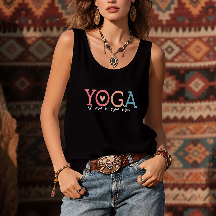 Débardeur femme Olivenorma « Le yoga, mon havre de paix » avec slogan imprimé. - image 1