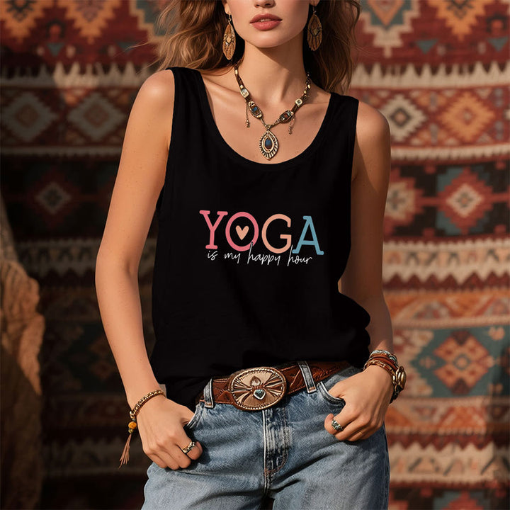 Débardeur femme Olivenorma « Le yoga, mon havre de paix » avec slogan imprimé. - image 1