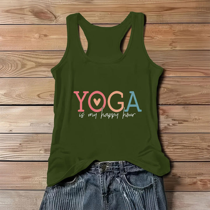 Débardeur femme Olivenorma « Le yoga, mon havre de paix » avec slogan imprimé. - Vert - 3XL - image 12