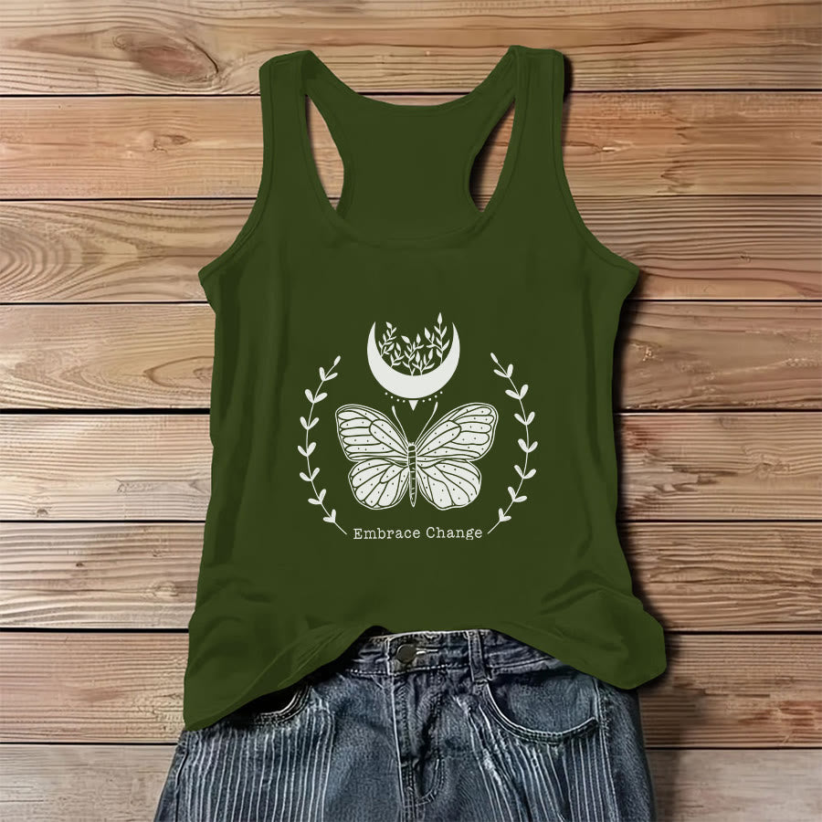 Débardeur femme Olivenorma à imprimé papillon et lune - Vert - 3XL - image 12