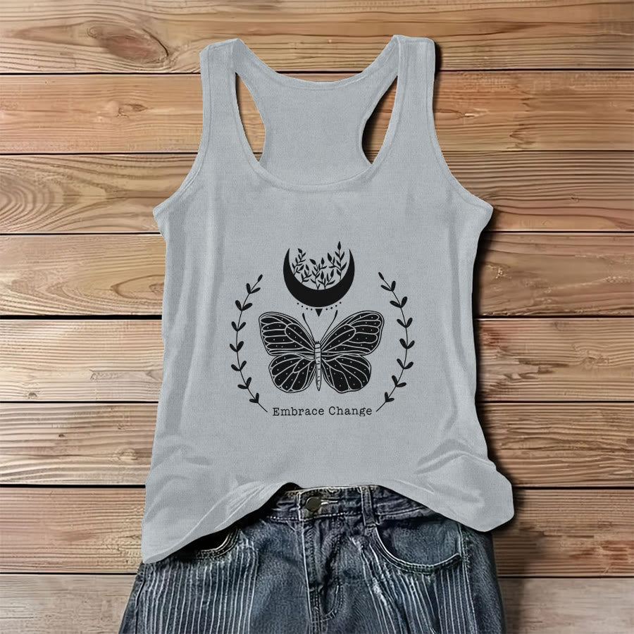 Débardeur femme Olivenorma à imprimé papillon et lune - Gris - 3XL - image 0