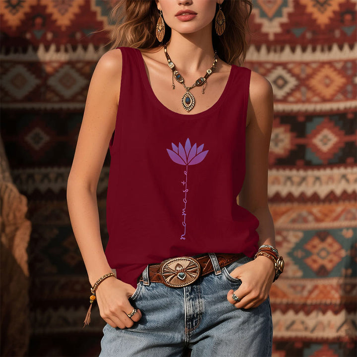 Débardeur femme Olivenorma Namaste Lotus à imprimé graphique et slogan - image 10