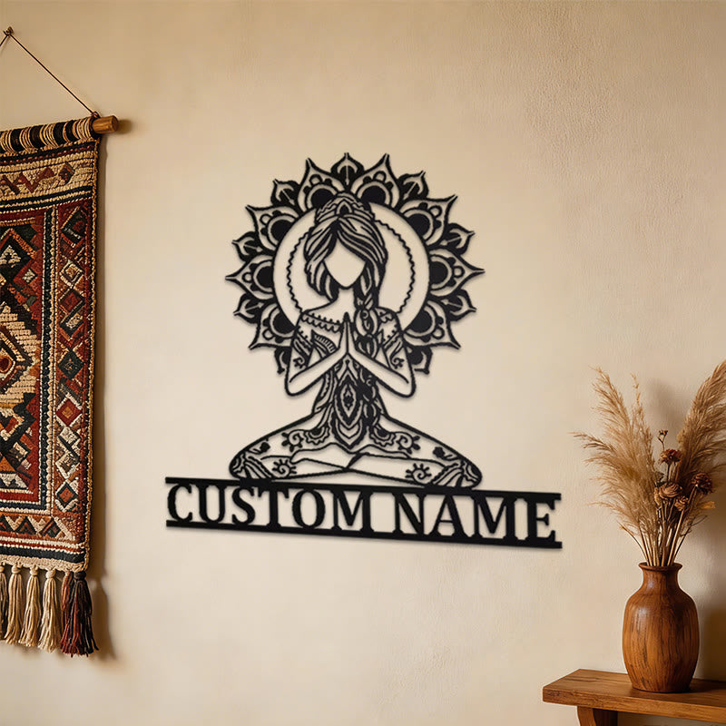 Décoration murale en métal Mandala de lotus méditatif Olivenorma - image 3