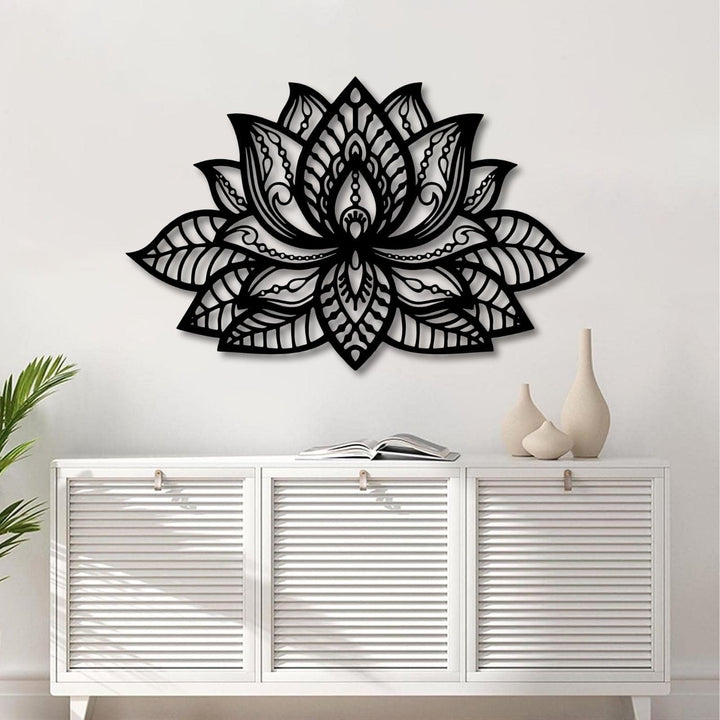 Décoration murale en métal Olivenorma Boho Mandala Fleur de lotus - image 1