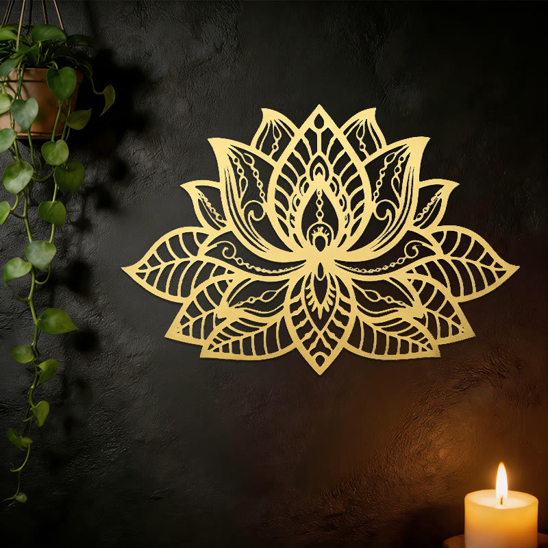 Décoration murale en métal Olivenorma Boho Mandala Fleur de lotus - image 6
