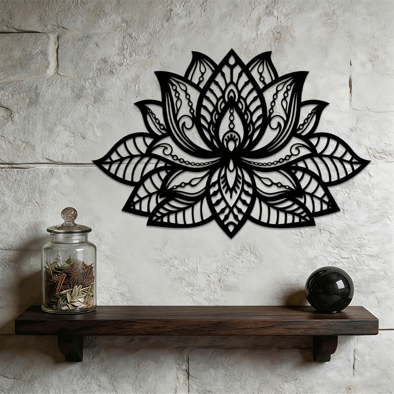 Décoration murale en métal Olivenorma Boho Mandala Fleur de lotus - image 2