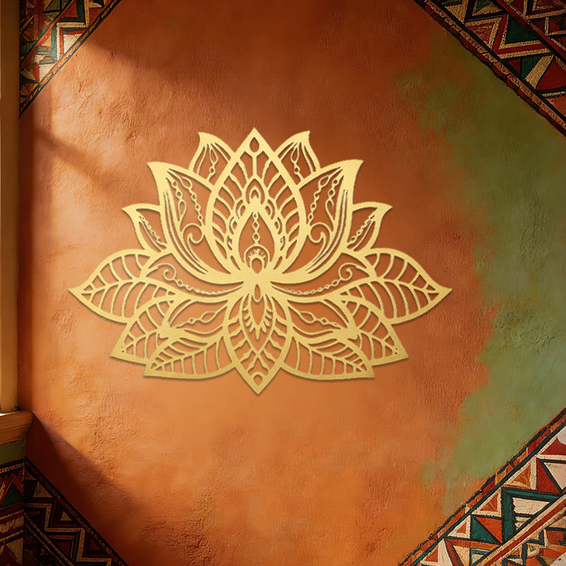 Décoration murale en métal Olivenorma Boho Mandala Fleur de lotus - image 5