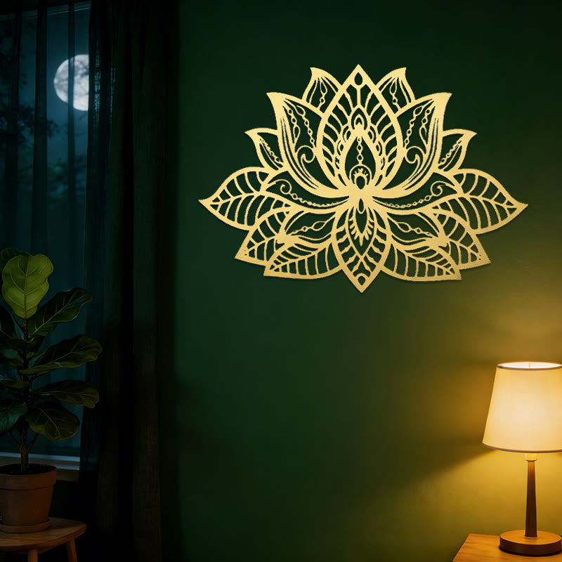 Décoration murale en métal Olivenorma Boho Mandala Fleur de lotus - image 4