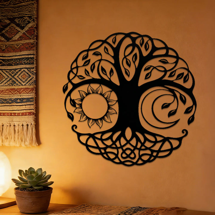 Décoration murale en métal Olivenorma Soleil Lune Arbre de Vie - image 4