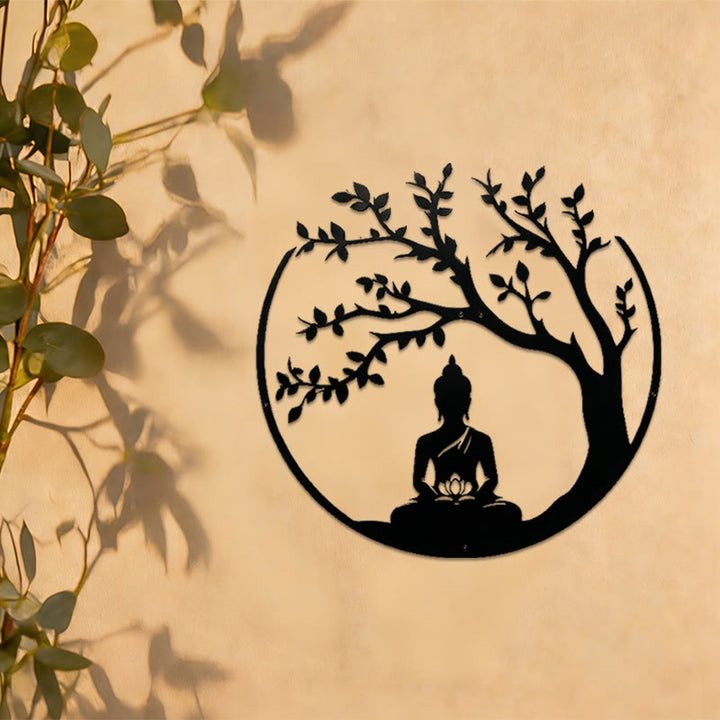 Décoration murale en métal Olivenorma Bouddha sous l'arbre de la Bodhi - image 2